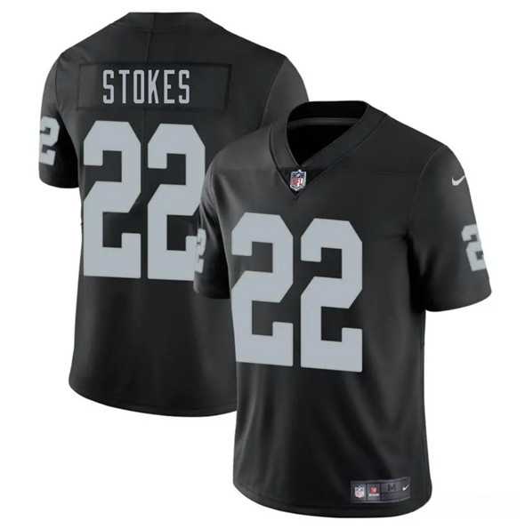 Men & Women & Youth Las Vegas Raiders #22 Eric Stokes Black 2025 Vapor Stitched Jersey->las vegas raiders->NFL Jersey